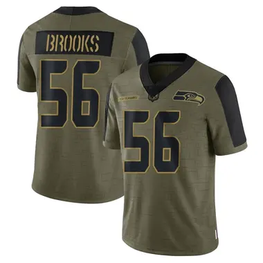 Jordyn Brooks Men's Nike Gray Seattle Seahawks Alternate Custom Game Jersey Size: 3XL